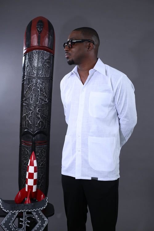 Chemise Mandala Lin Blanc