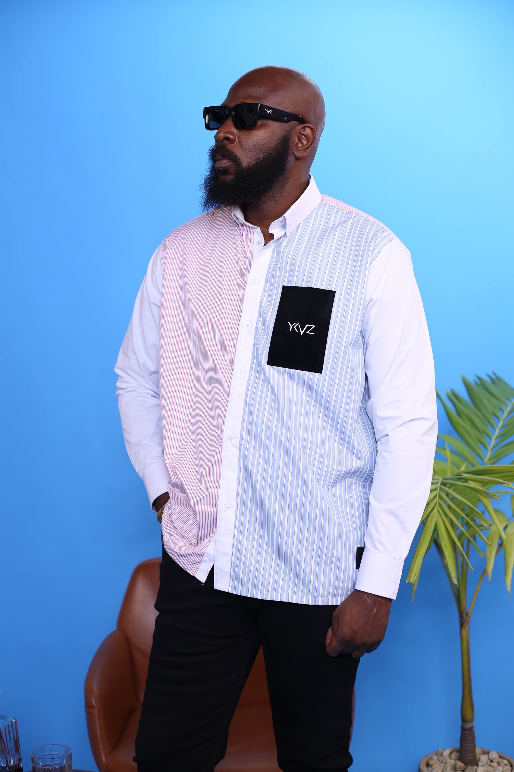 Chemise OSLO V –  bicolore Bleu & Rose | Signature Classique Noire
