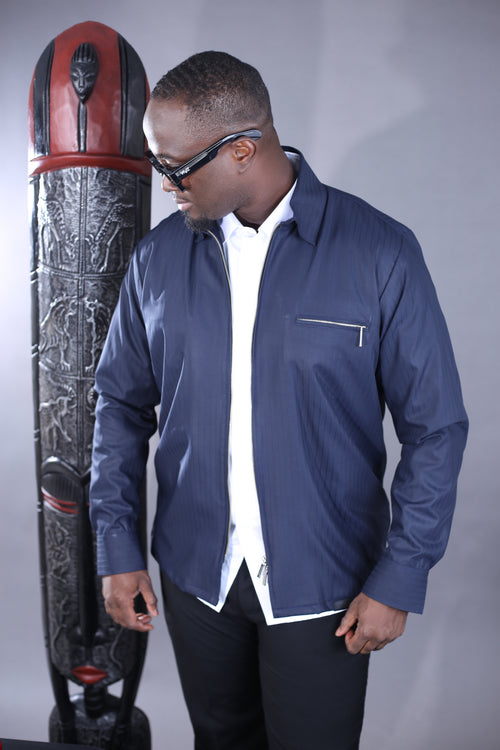 Surchemise Maaru Double Bleu à Rayures