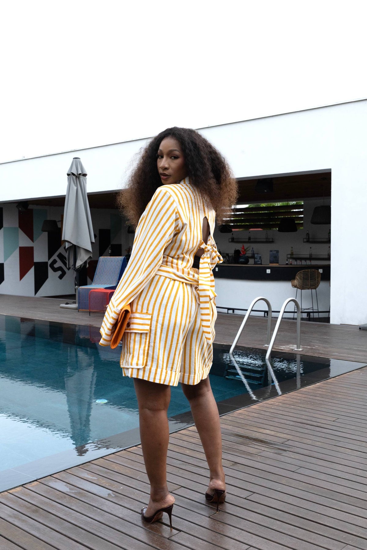 Ensemble TERAK_ Rayures Jaune&blanc