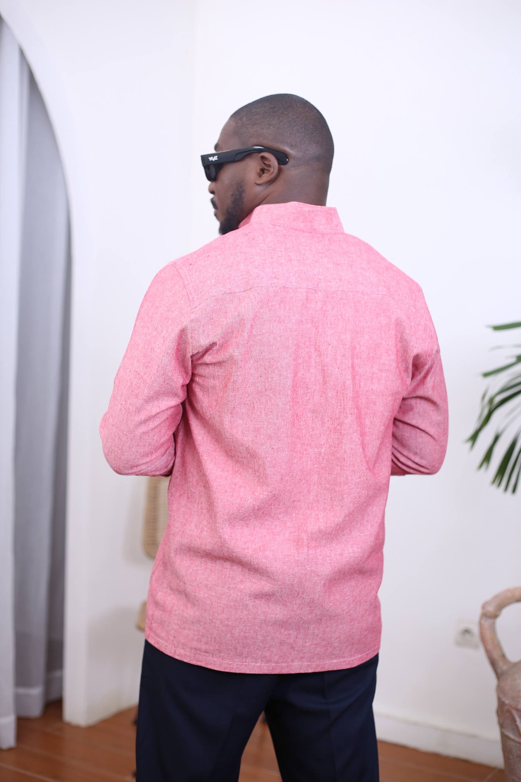 Kintu II Red Linen Shirt