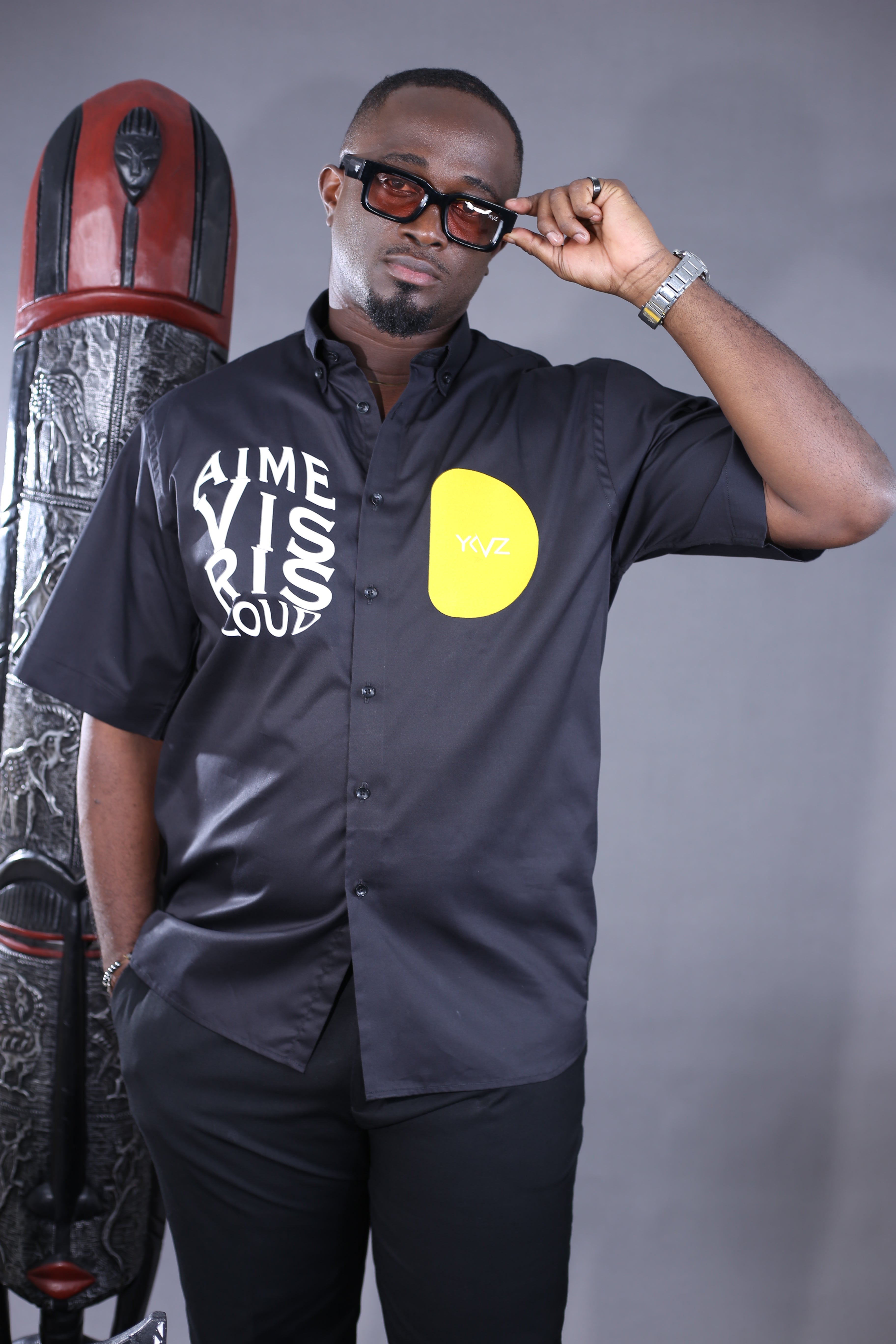 Chemise AVRL IV Noir Signature D Jaune