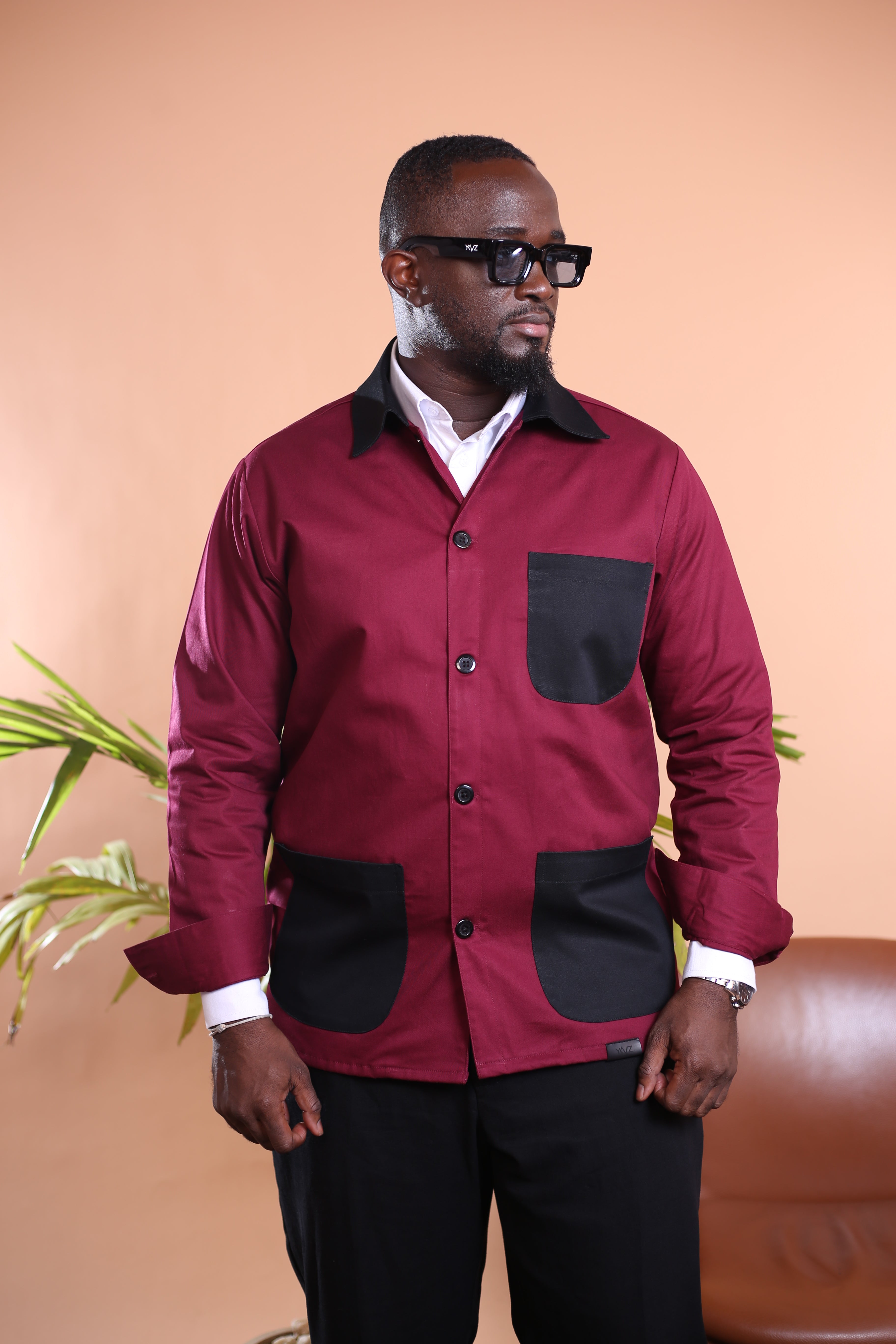 Surchemise DUAL _ bicolore rouge/ noir