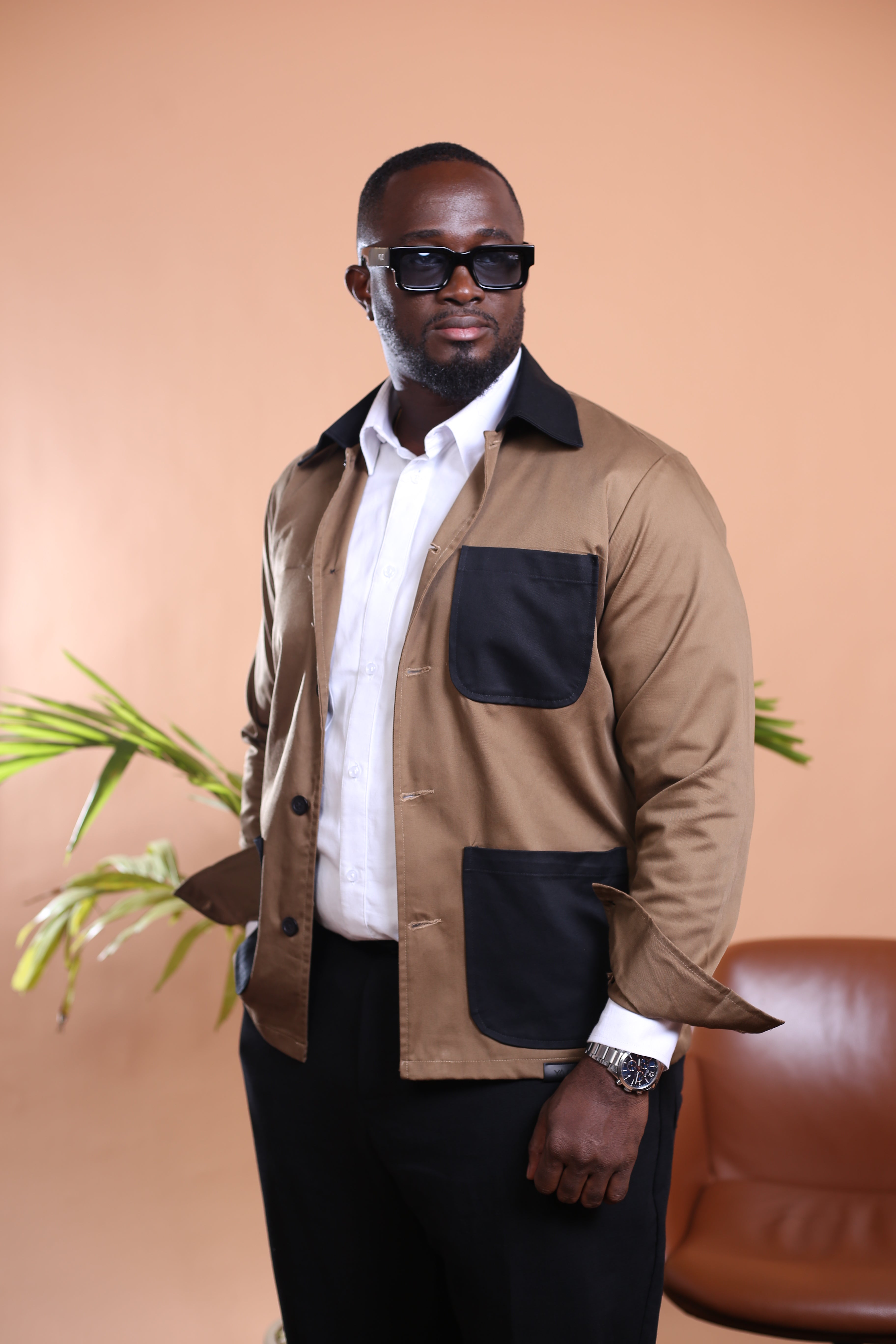 Surchemise DUAL _ bicolore Marron/ noir