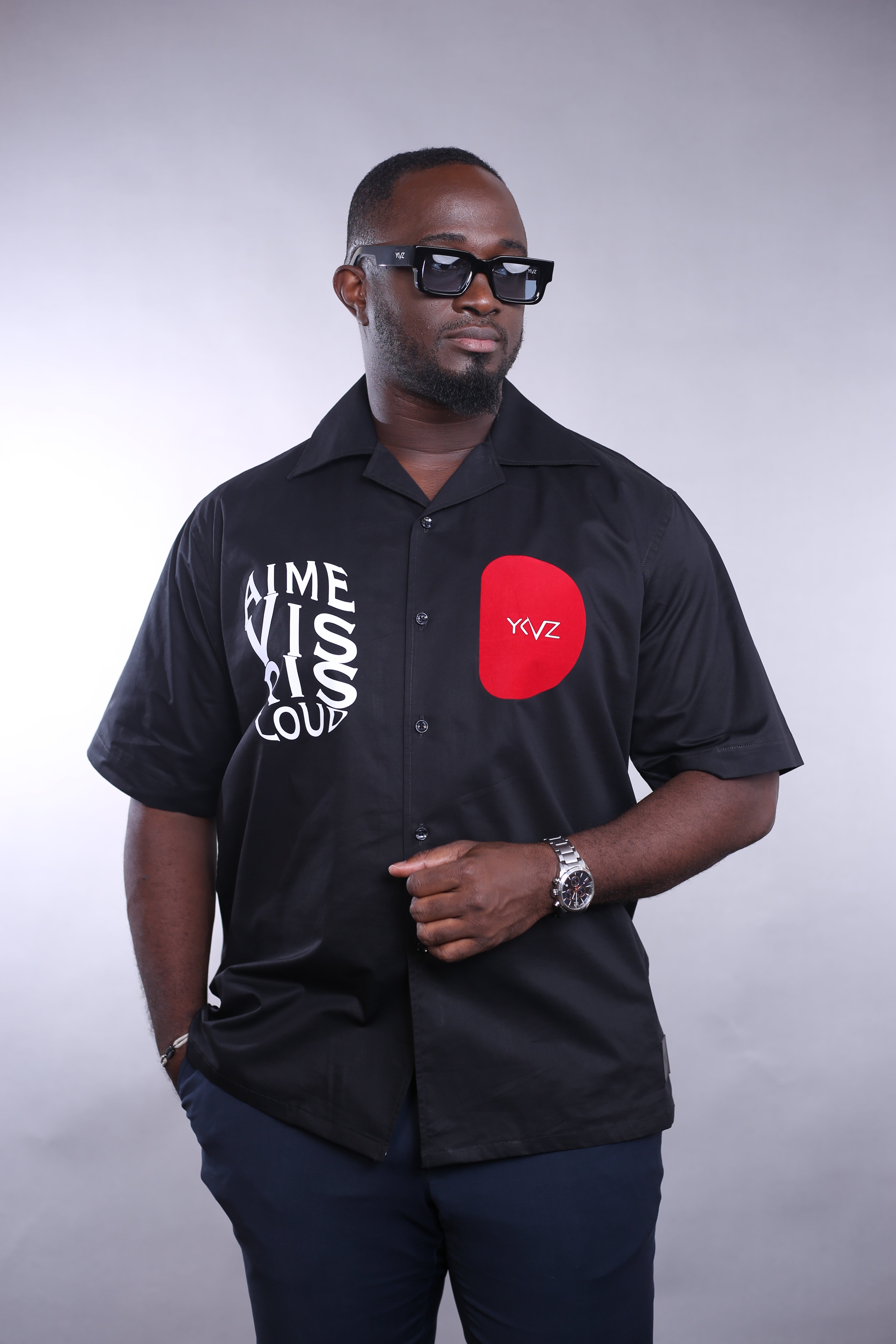 Chemise AVRL cubano Noir Signature D rouge