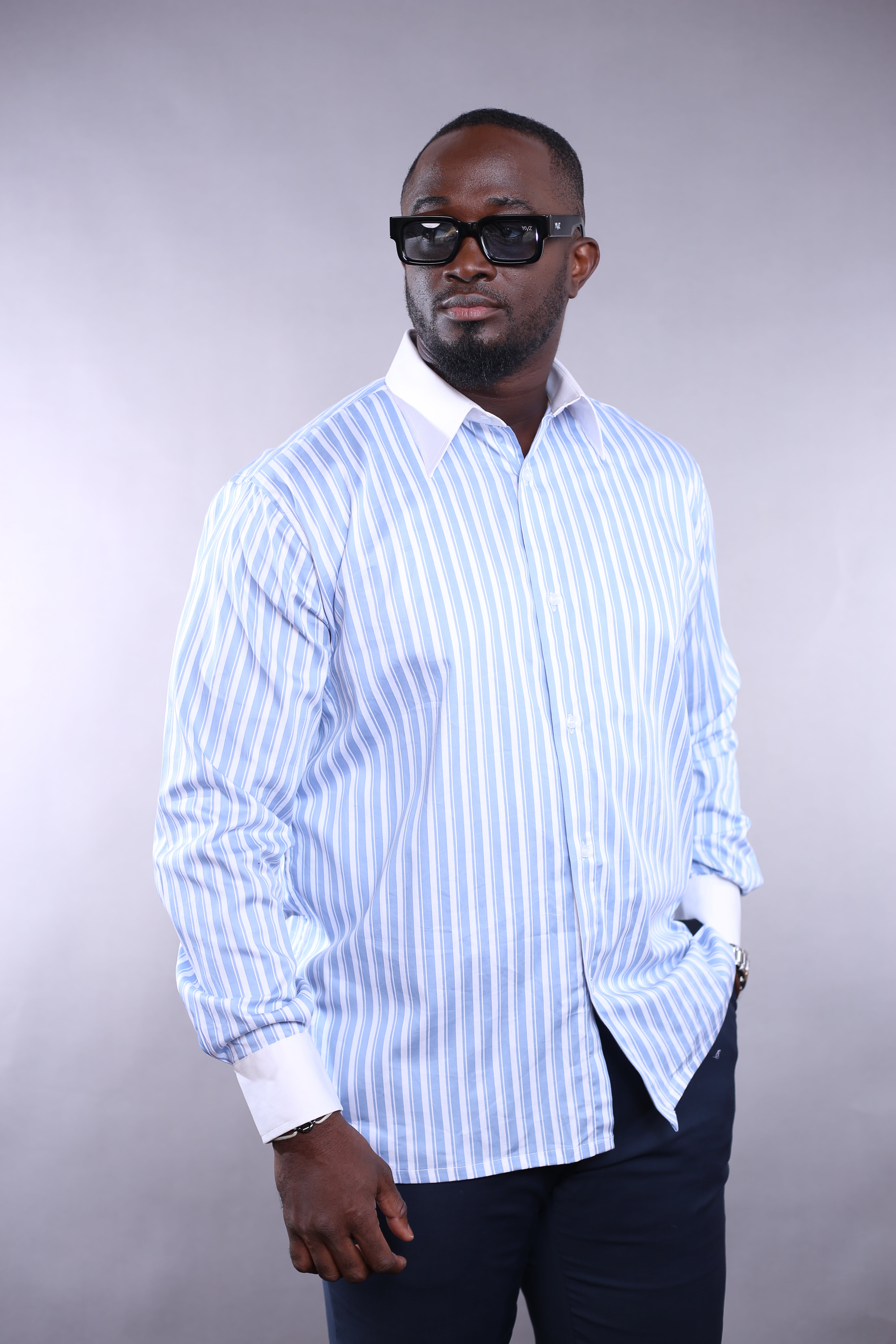 Chemise Wall Street rayée bleu/blanc