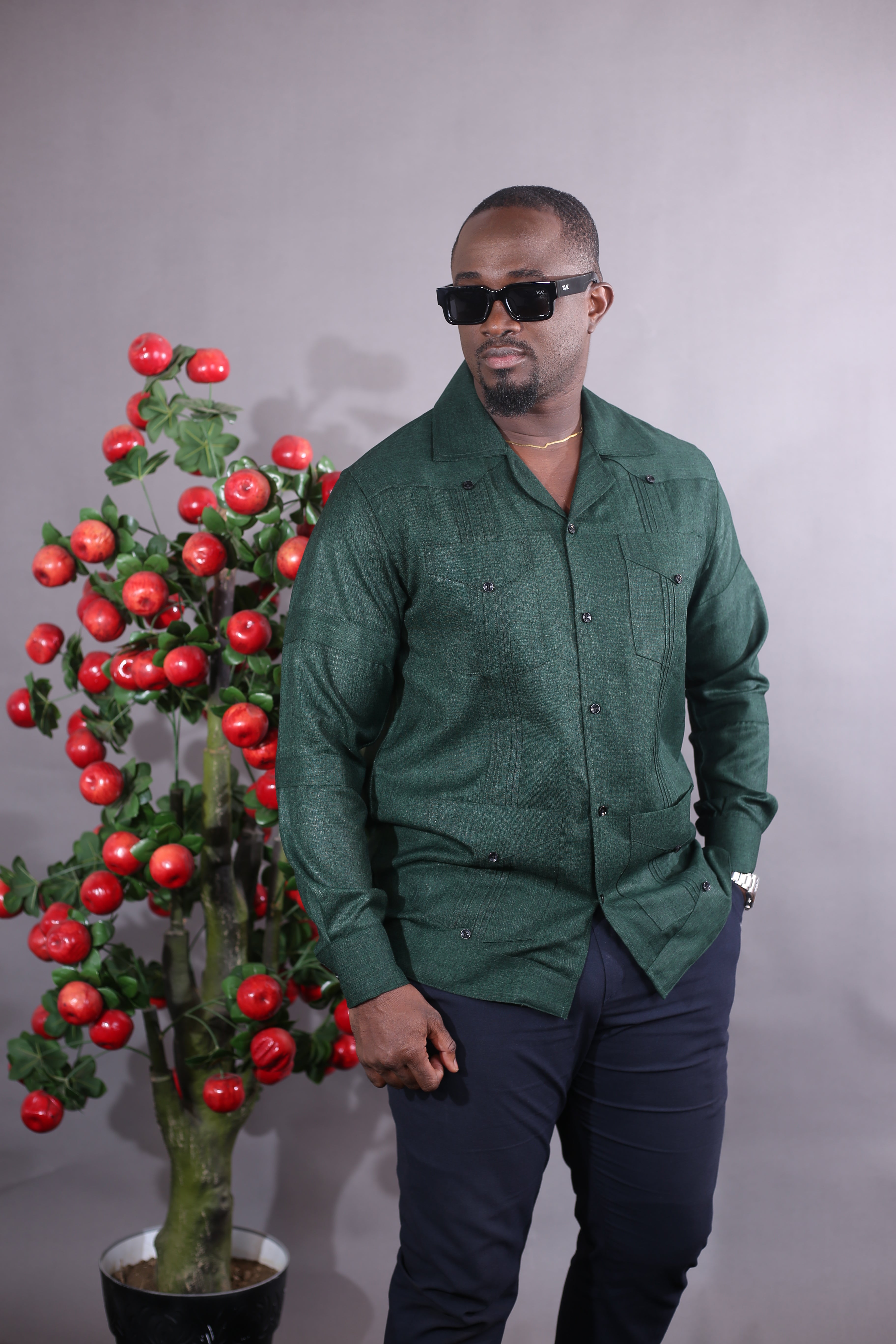 Chemise Cubano Quattro III Lin vert