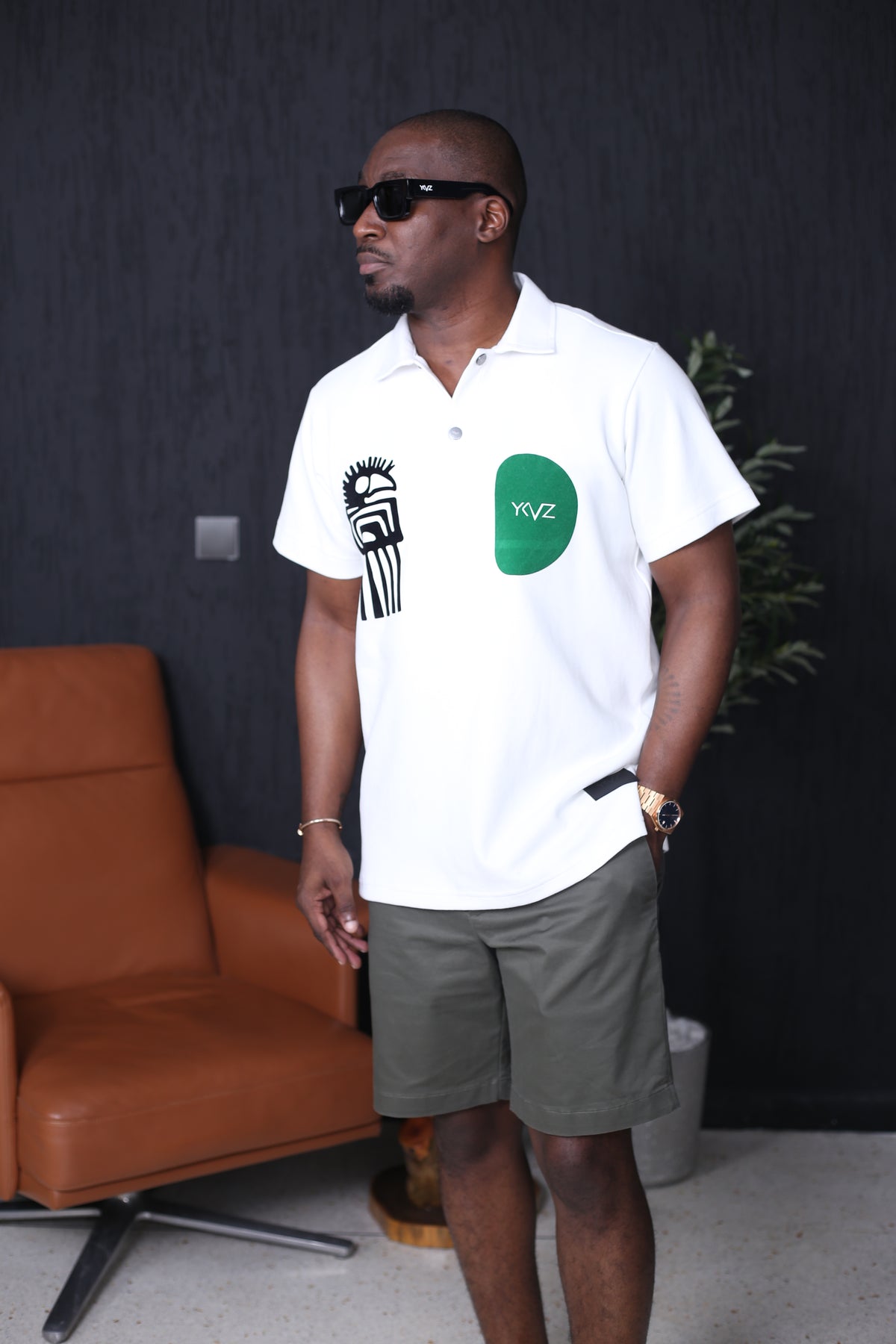 Polo Sport Africanus Blanc – Signature D Vert