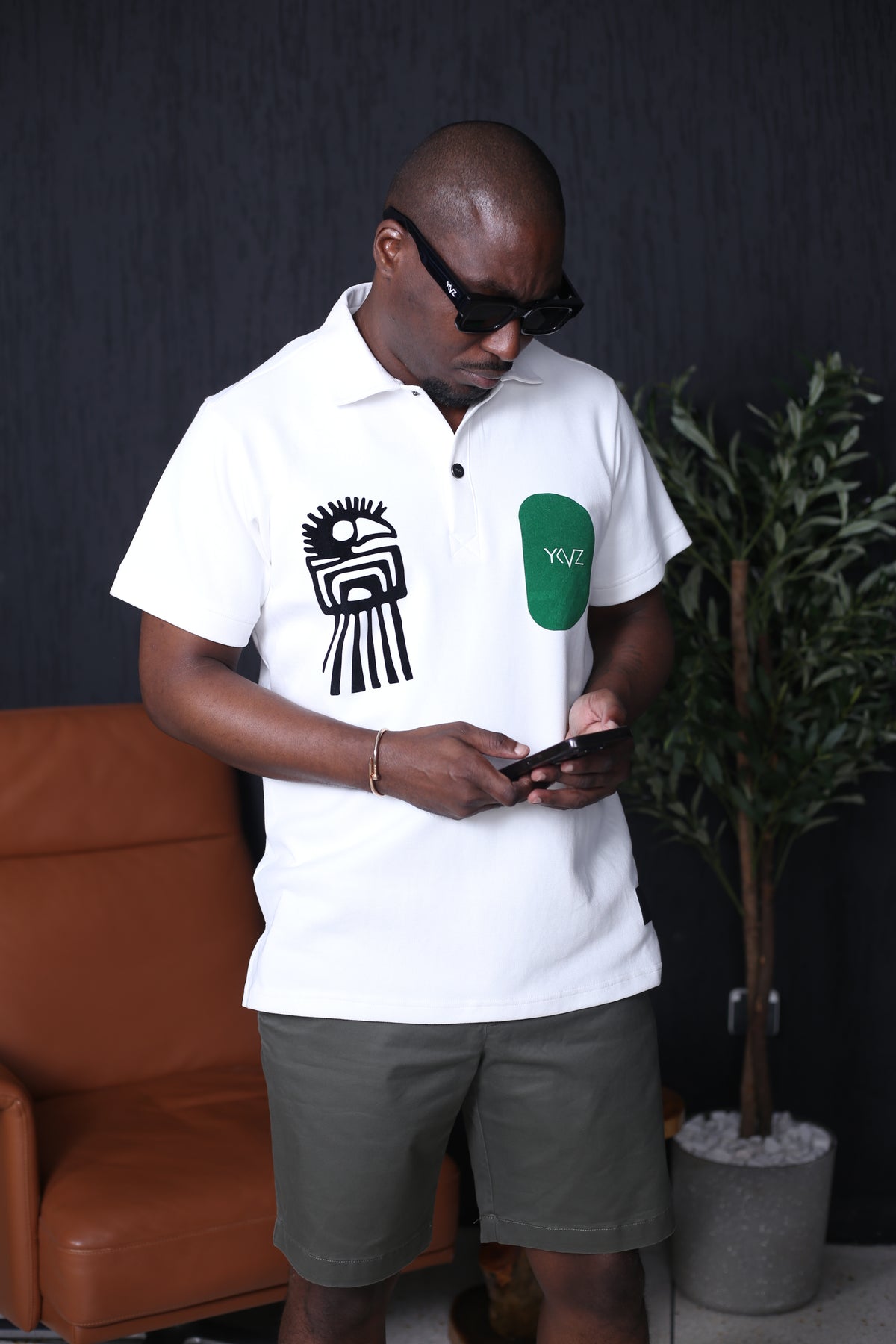 Polo Sport Africanus Blanc – Signature D Vert