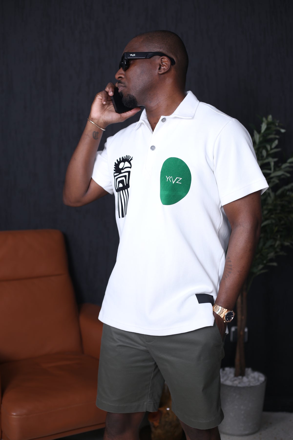 Polo Sport Africanus Blanc – Signature D Vert