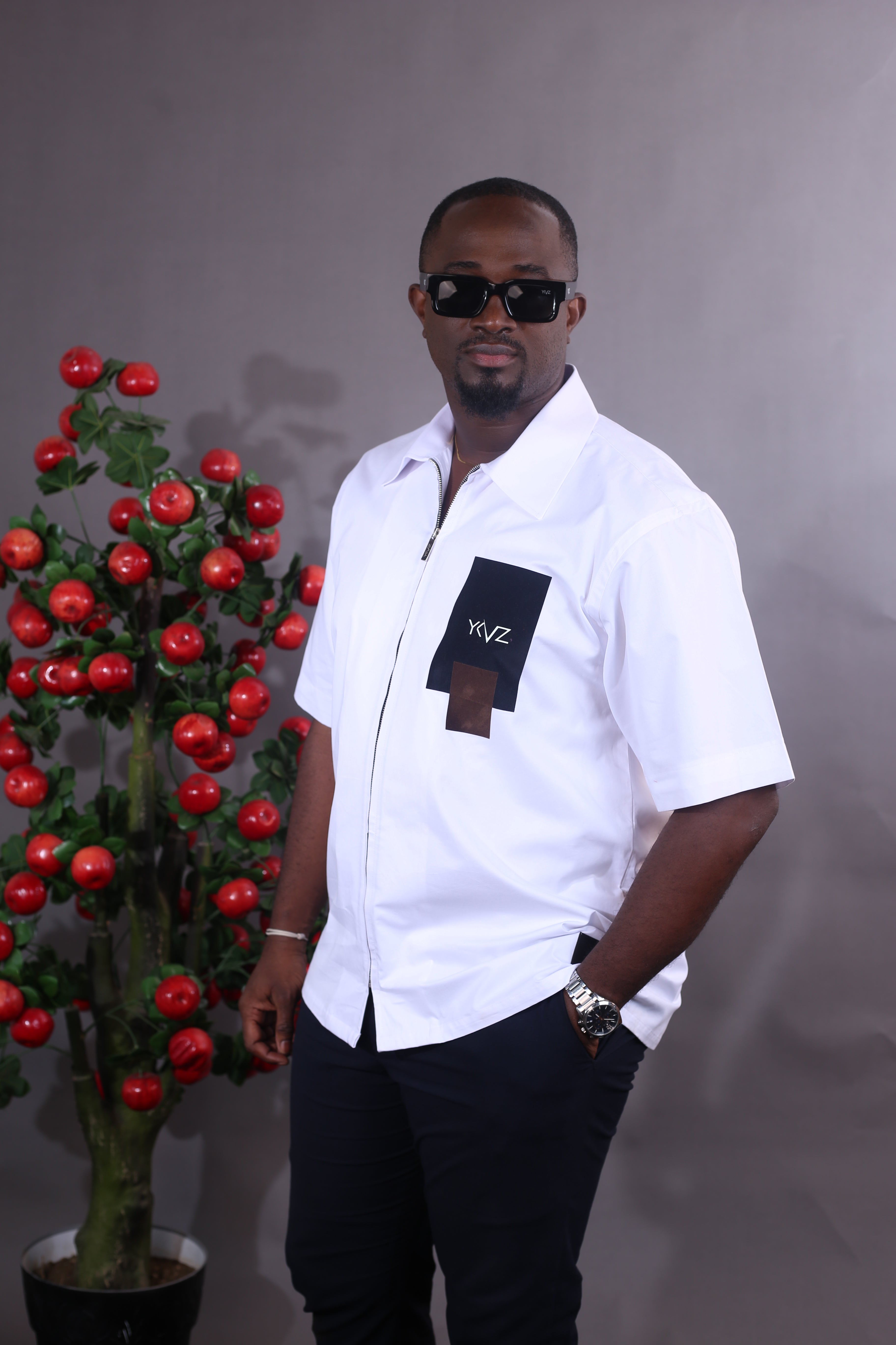 Chemise Urbis II - Blanche Logo Signature Noir/Marron
