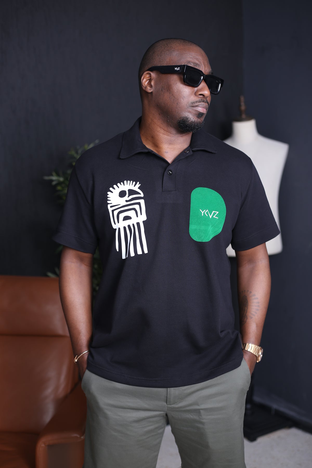 Polo Sport Africanus Noir – Signature D Vert