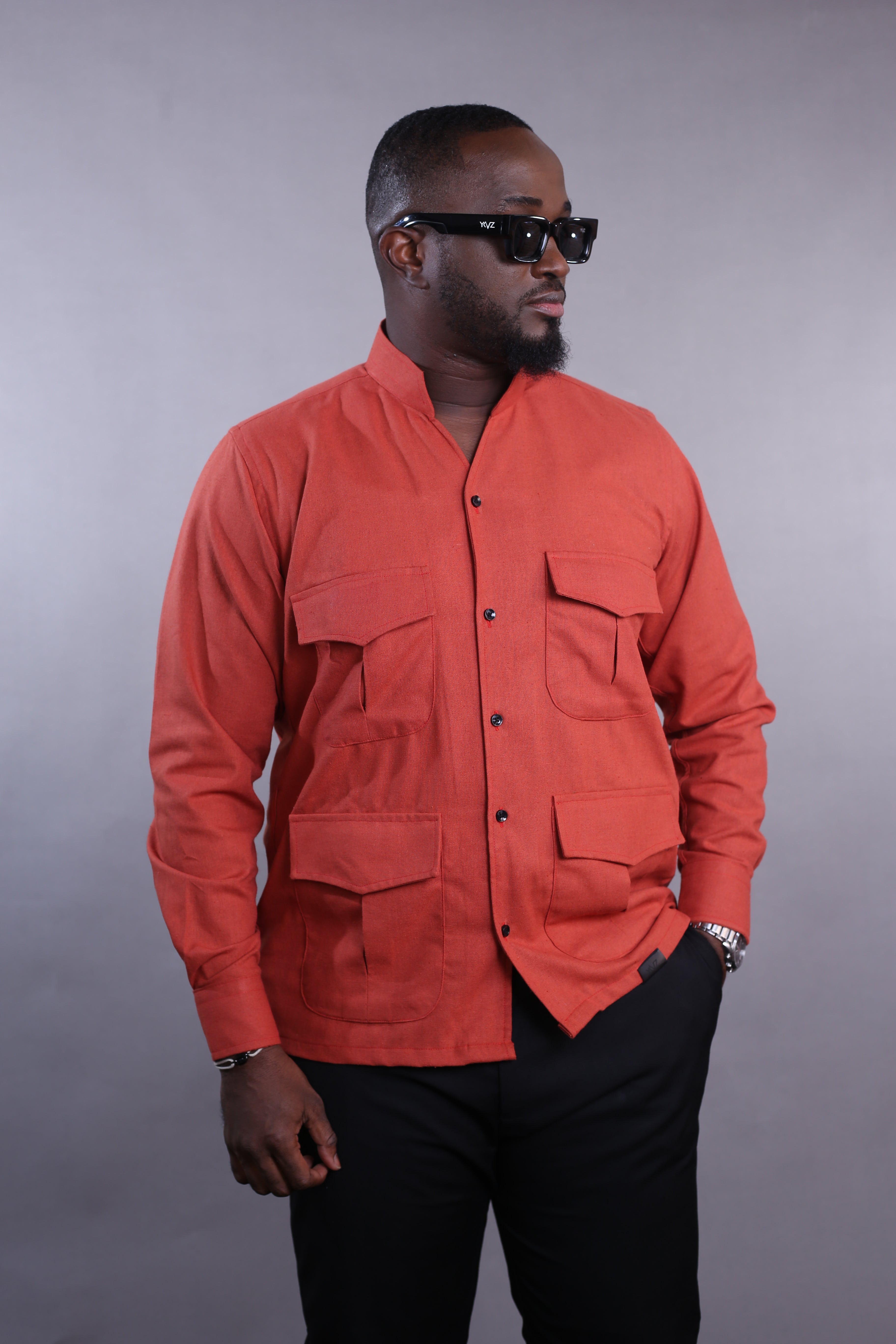 Chemise LEUCO lin orange