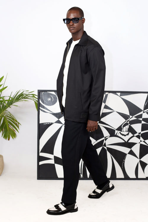 Surchemise Zip à Rayures Double Black