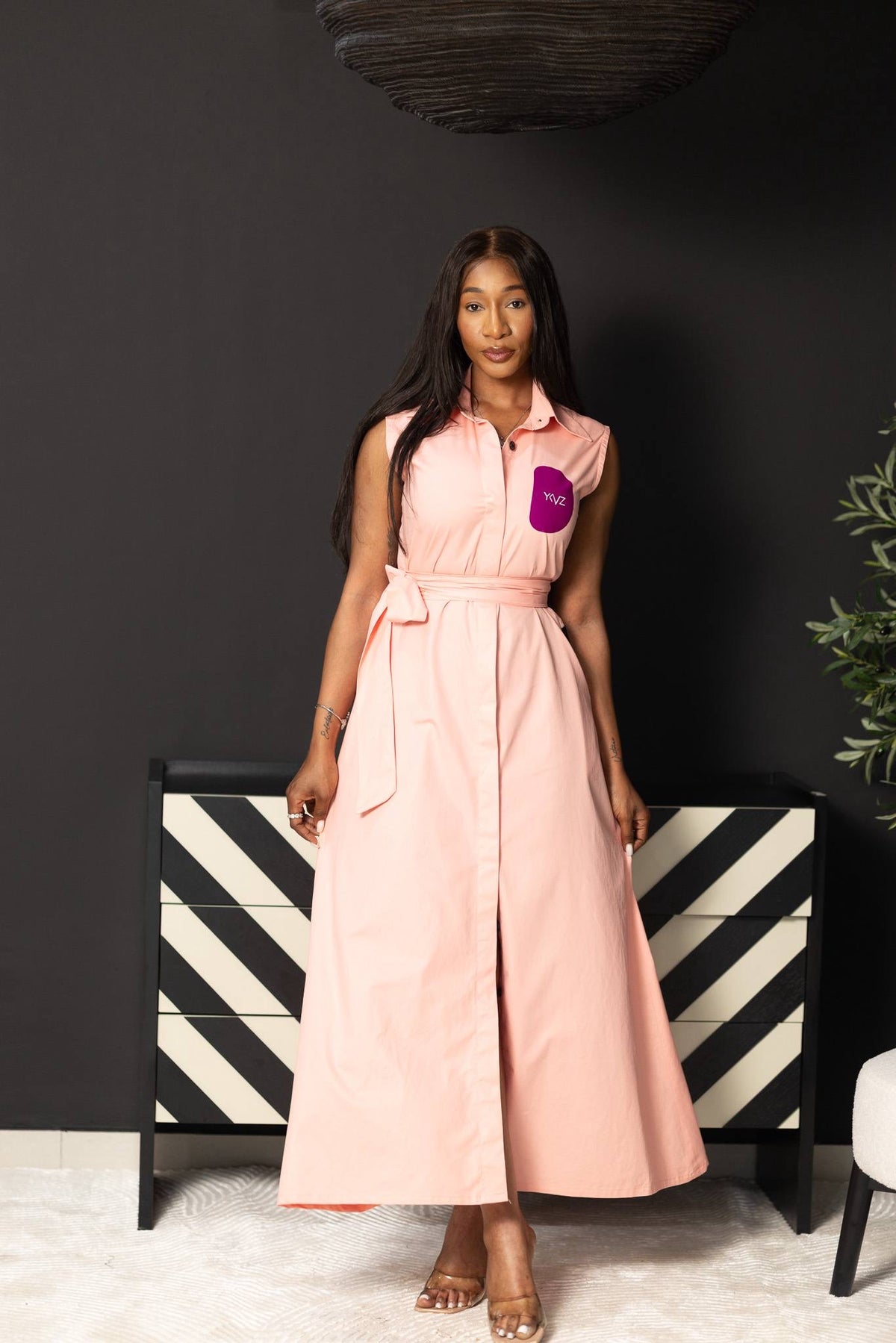 Robe Chemise SIENNA II – Rose| Signature D Violet