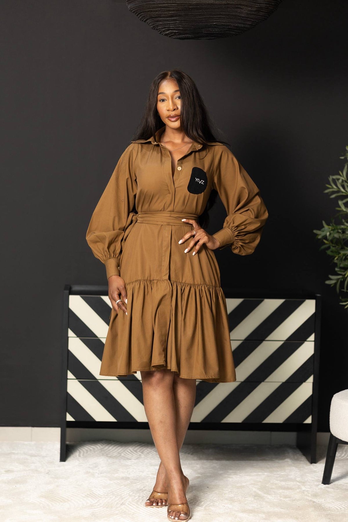 Robe Chemise ASTORIA I – Bronze | Signature D Noir