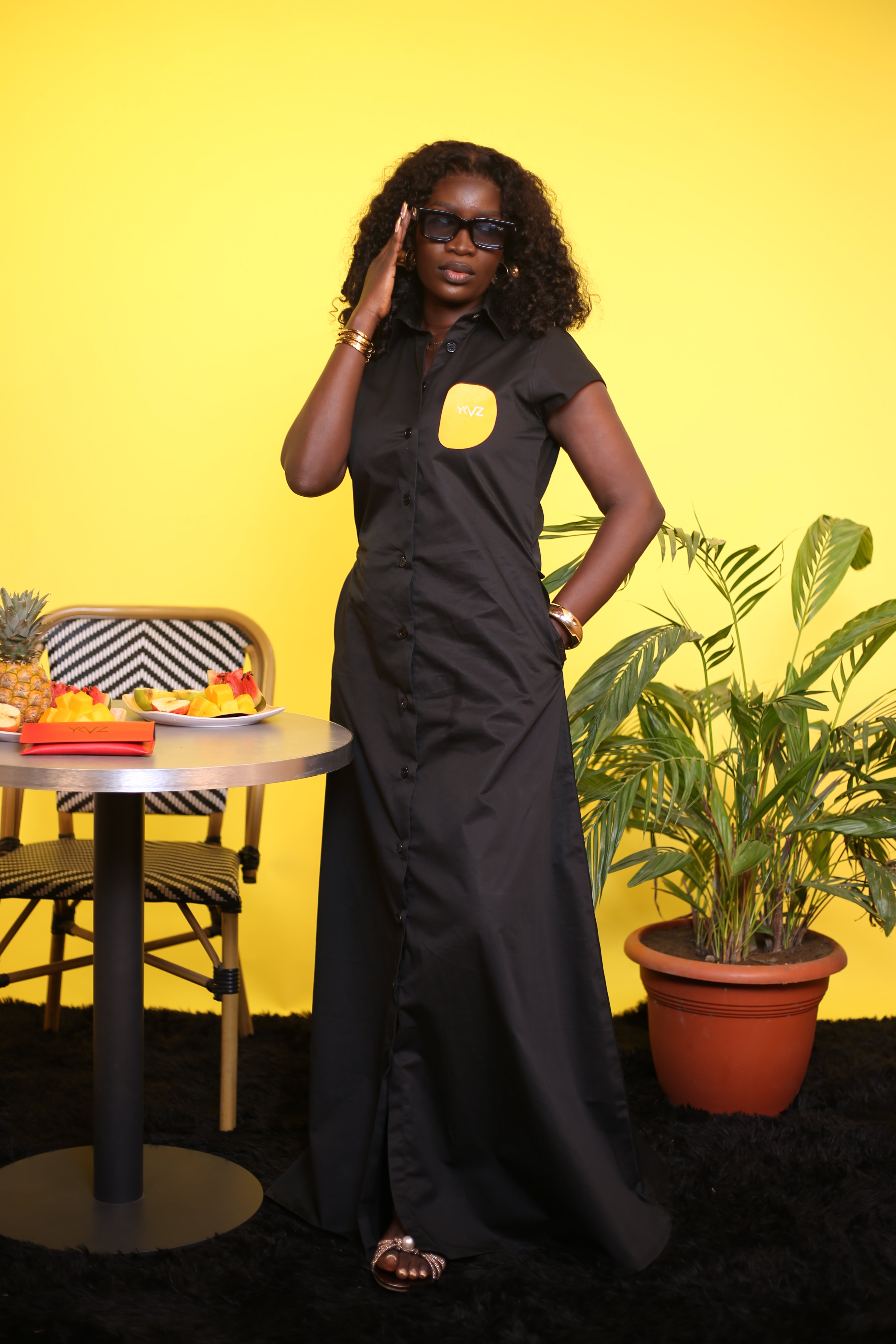 Robe Chemise SIENNA I – Noir | Signature D Jaune