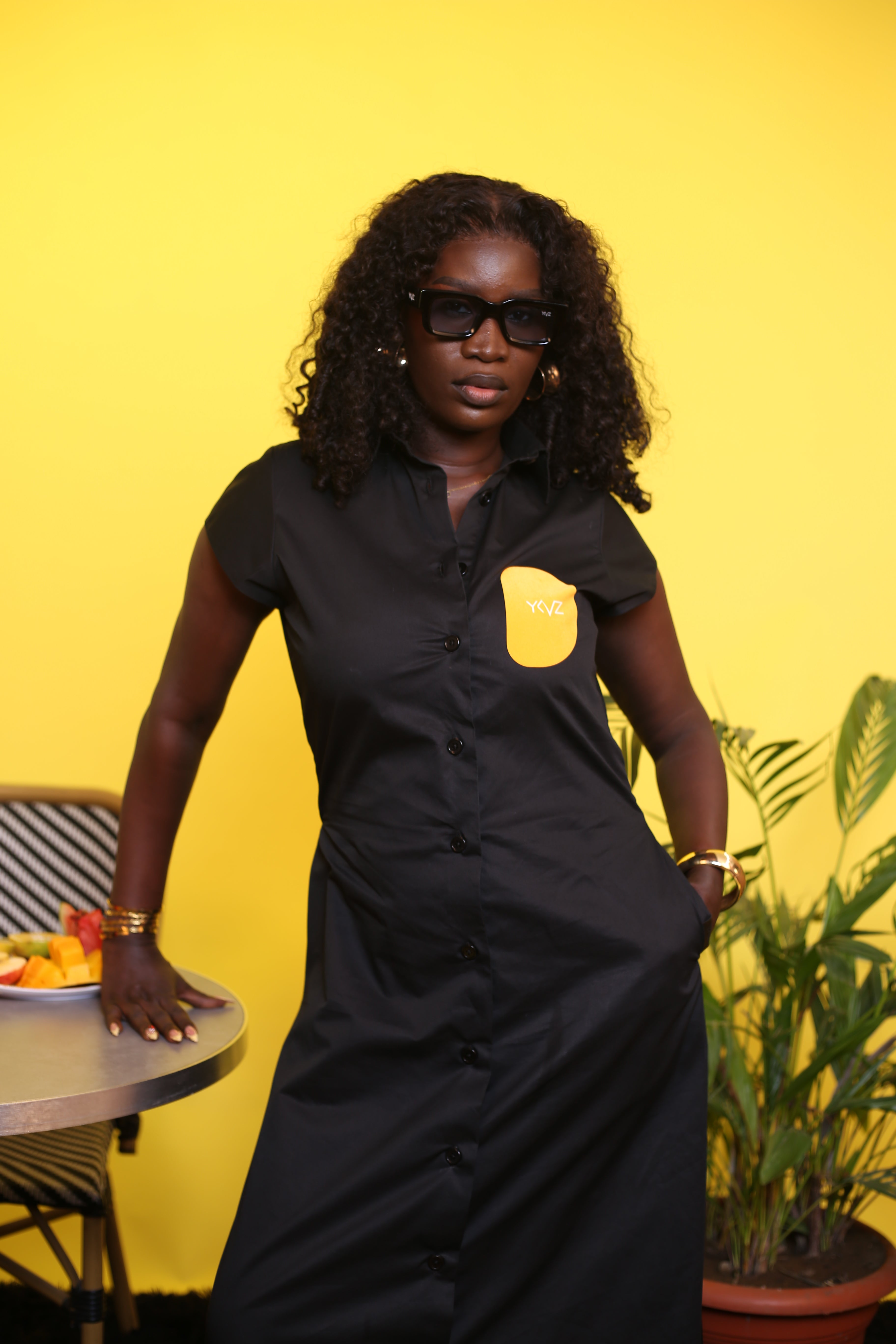 Robe Chemise SIENNA I – Noir | Signature D Jaune